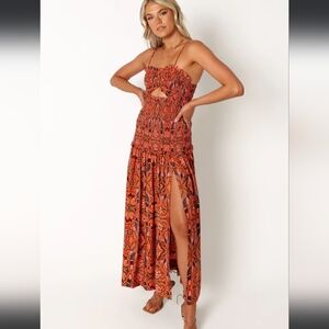 Petal & Pup Orange Patterned Maxi Dress